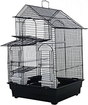 A&E Cage Company House Top Bird Cage In Retail Box - Black - 16 X 14 X 23 In