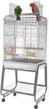 A&E Cage Company Open Flat Top Bird Cage with Removable Stand - Silver - 22 X 18 X 61 In  