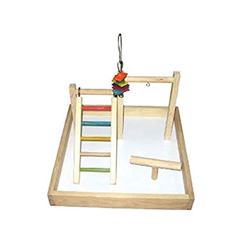 A&E Cage Company Wood Table Top Play Station Bird Cage - 17 X X 17 X 12 In