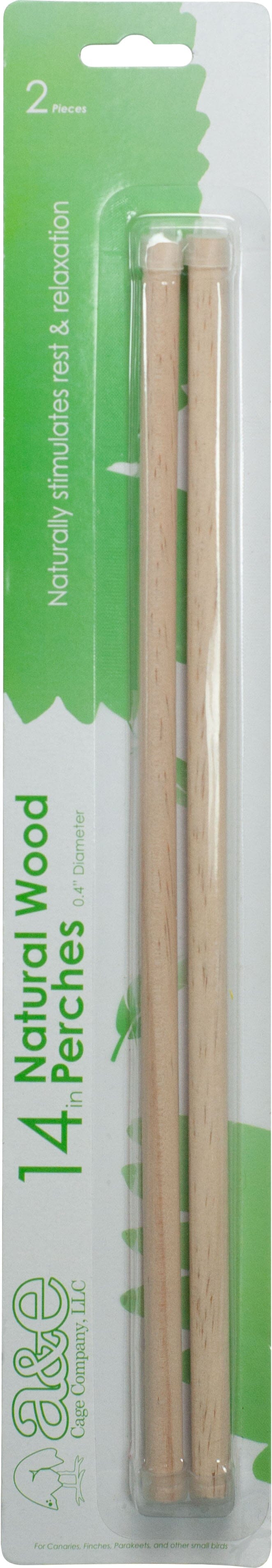 A&E Cage Company Wooden Replacement Bird Perch - 14 X .4 In
