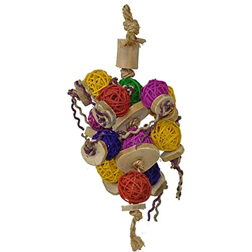 A&E Cage Happy Beaks Ball Thing Wood Bird Toy - 9 X 5 In  