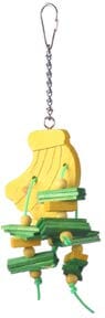 A&E Cage Happy Beaks Banana Bird Toy - 9 X 3 In