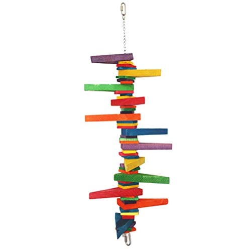 A&E Cage Happy Beaks Colored Wooden Blocks & Wedges Wood Bird Toy - 18.5 X 3 X 3 In  