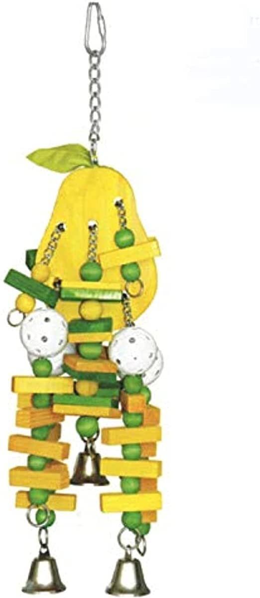 A&E Cage Happy Beaks Wooden Pear Wood Bird Toy - 20 X 6 X 6 In