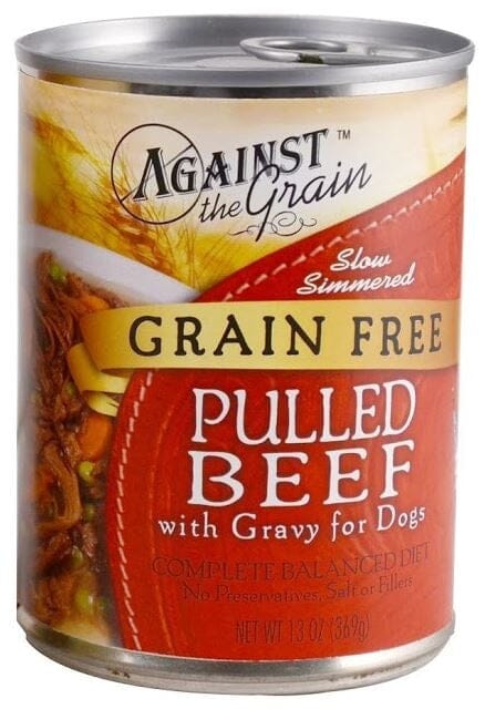 Against the Grain Pulled Beef with Gravy Canned Dog Food  