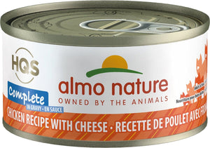 Almo Nature HQS Complete Chicken w/Cheese in Gravy Canned Cat Food - 9.87 Oz - Case of 12