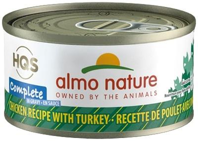 Almo Nature HQS Complete Chicken with Turkey in Gravy Canned Cat Food - 2.47 oz Cans - Case of 24  