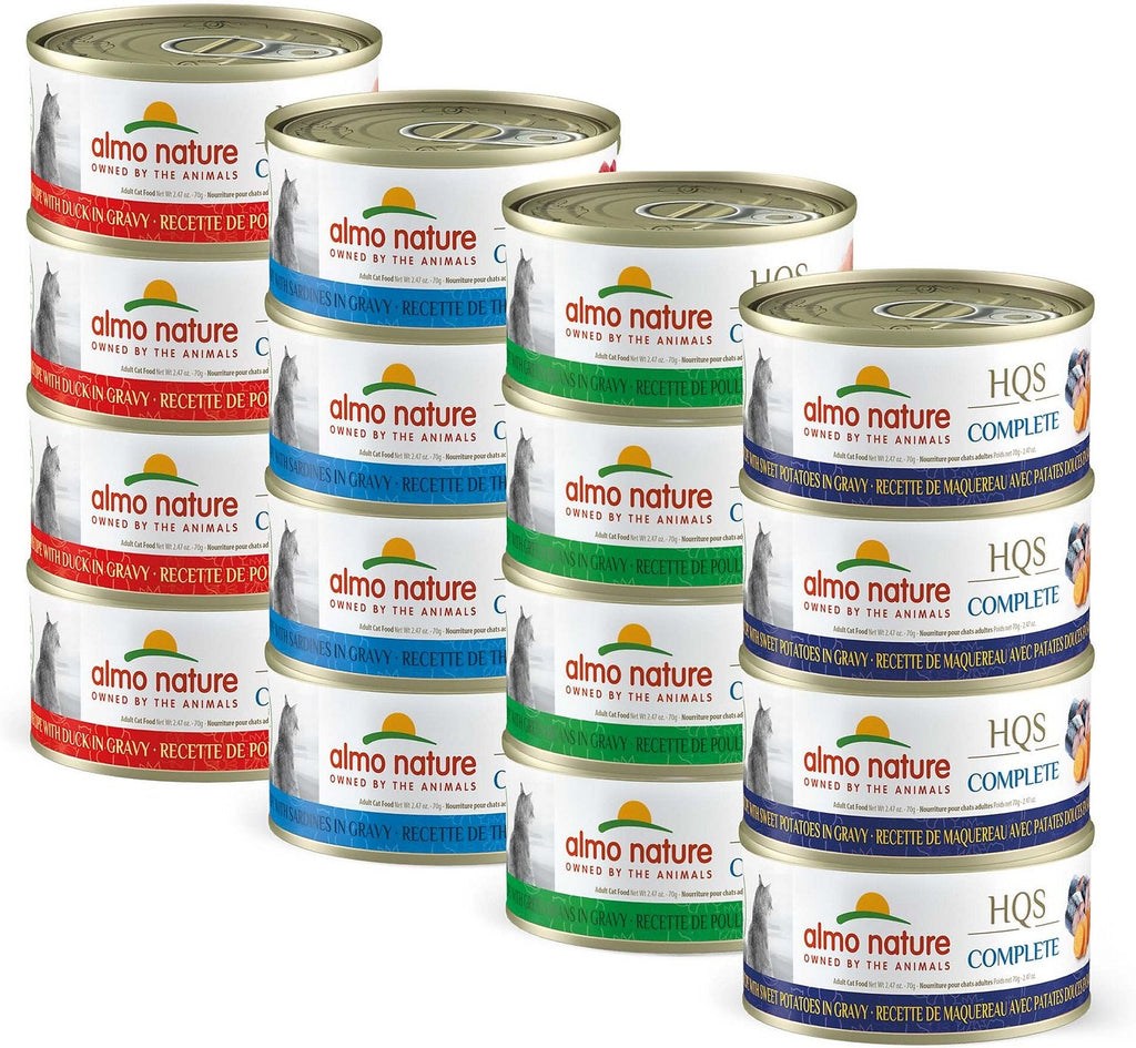 Almo Nature HQS Complete Complete Variety Pack Canned Cat Food - 2.47 oz Cans - Case of...