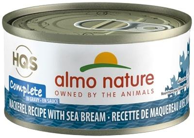 Almo Nature HQS Complete Mackerel with Sea Bream in Gravy Canned Cat Food - 2.47 oz Cans - Case of 24  