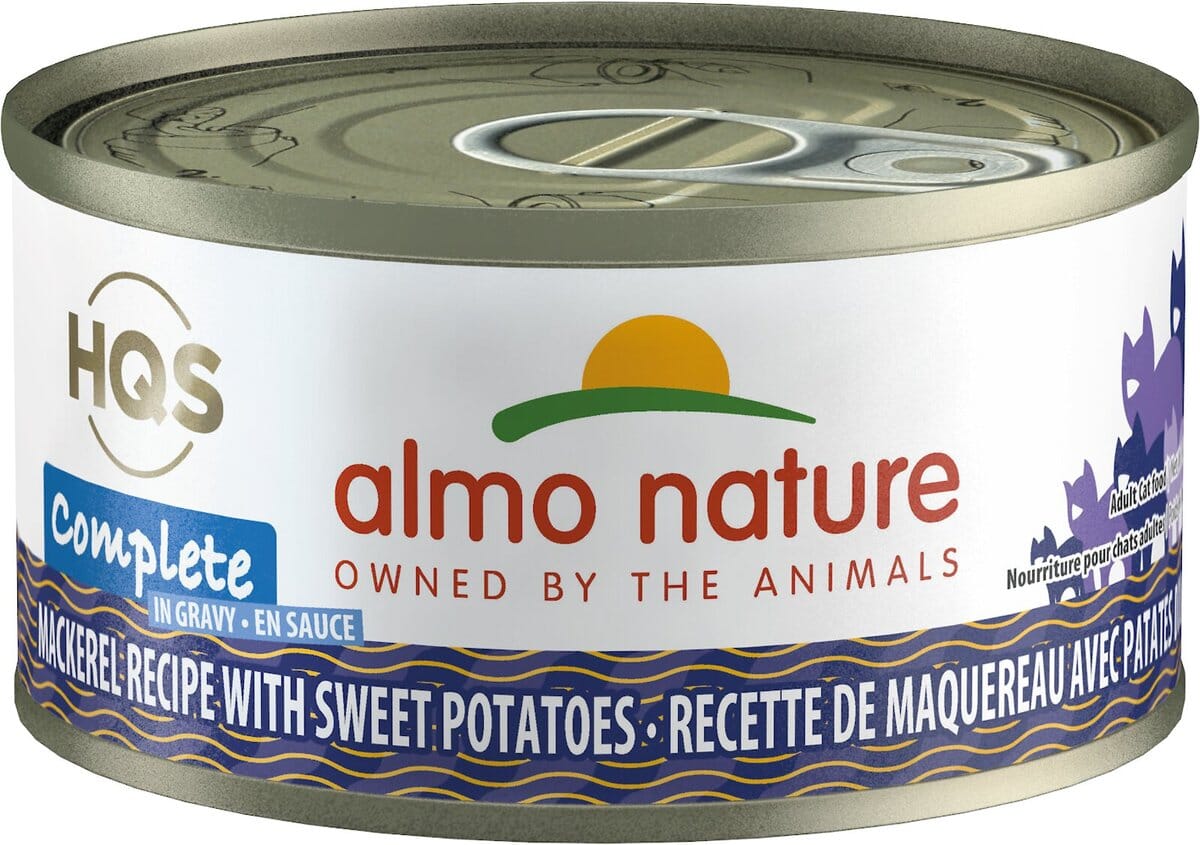 Almo Nature HQS Complete Mackerel w/Sweet Potatoes in Gravy Canned Cat Food - 9.87 Oz - Case of 12  