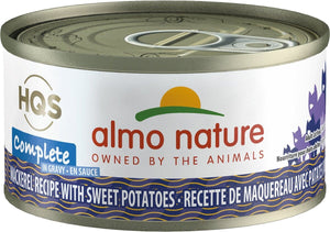Almo Nature HQS Complete Mackerel w/Sweet Potatoes in Gravy Canned Cat Food - 9.87 Oz -...