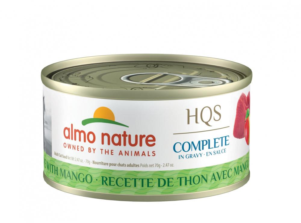 Almo Nature HQS Complete Tuna Recipe with Mango in Gravy Canned Cat Food - 2.47 oz Cans - Case of 24  