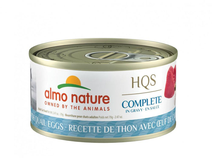 Almo Nature HQS Complete Tuna with Quail Eggs in Gravy Canned Cat Food - 2.47 oz Cans -...