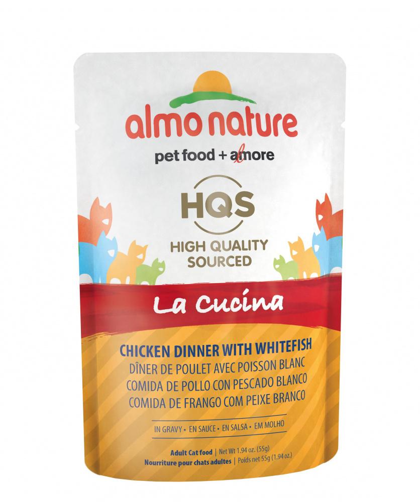 Almo Nature HQS La Cucina Chicken with Pineapple in Gravy - 1.94 oz Pouches - Case of 24  