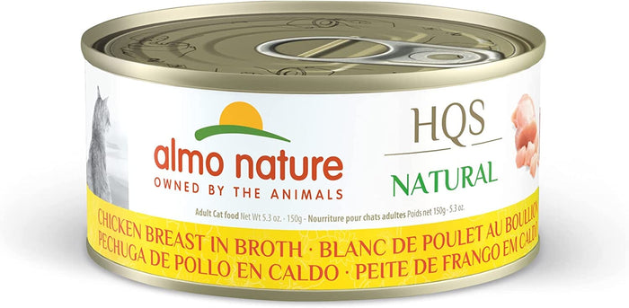 Almo Nature HQS Natural Chicken Breast in Broth Canned Cat Food - 5.29 Oz - Case of 24