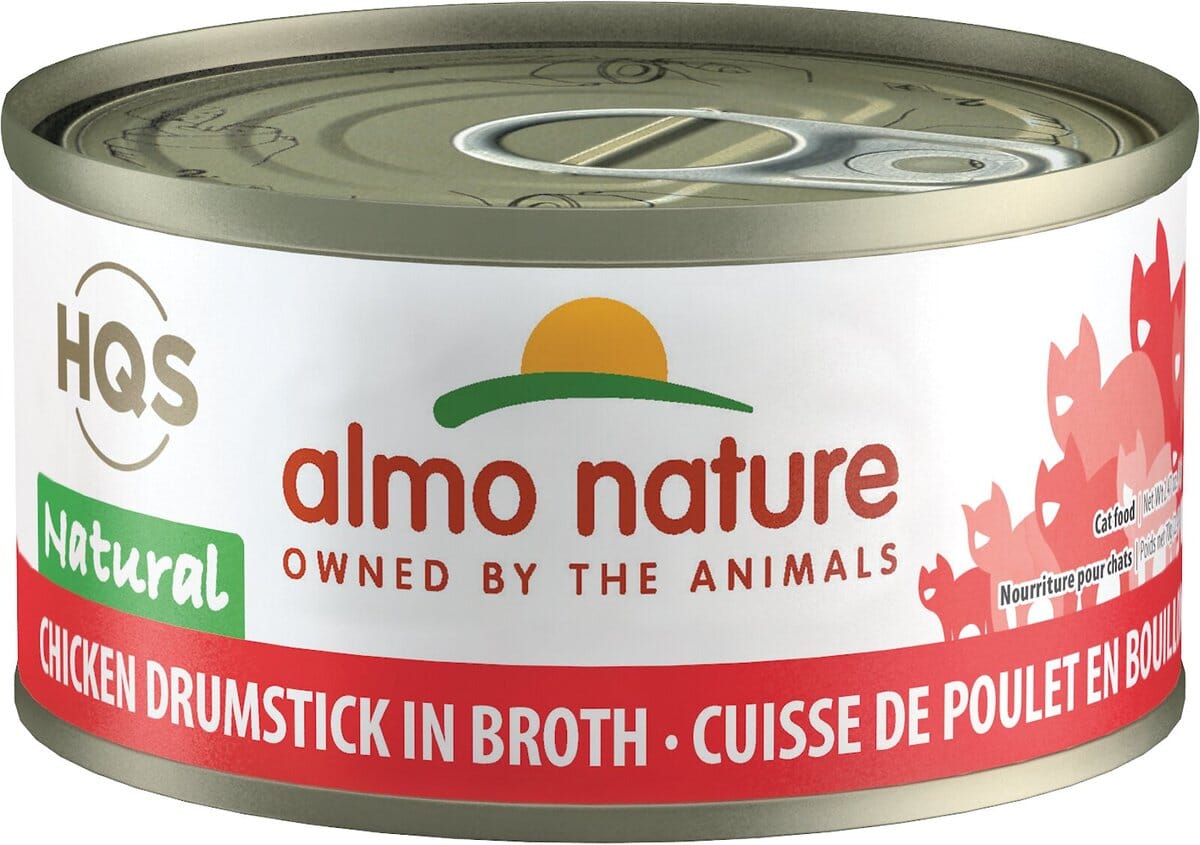 Almo Nature HQS Natural Chicken Drumstick in Broth Canned Cat Food - 5.29 Oz - Case of 24  