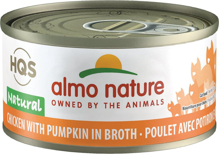 Almo Nature HQS Natural Chicken w/Pumpkin in Broth Canned Cat Food - 5.29 Oz - Case of 24