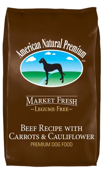 American Natural Market Fresh Legume Free Beef with Cauliflower & Carrots Dry Dog Food - 12 lb Bag  