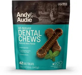 Andy & Audie All-Natural Dental Chews Natural Mint Flavor X-Small Treats - 42 Count, 12 oz