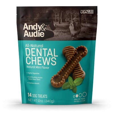 Andy & Audie All-Natural Dental Chews Natural Mint Flavor Medium Treats - 7 Count 6 oz  