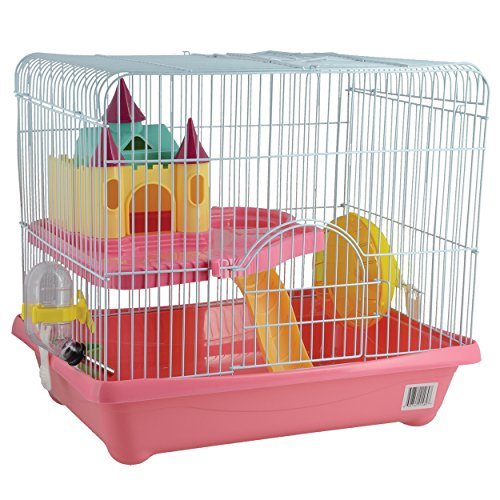 Animal Treasures Small Animal Castle Cage - Pink