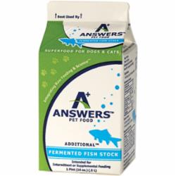 Answers Dog and Cat Frozen Addition Pet Food Fish Stock - 1 Pint