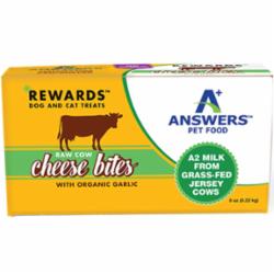 Answers Dog and Cat Frozen Pet Treat Cow Cheese Garlic Flavored - 8 Oz  