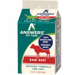 Answers Frozen Cat Food Detailed Beef - 1 lb