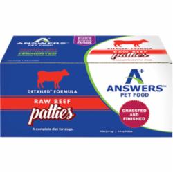 Answers Frozen Dog Food Detail Patties Beef - 4 lbs