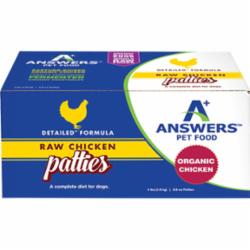 Answers Frozen Dog Food Detail Patties Chicken - 4 lbs  