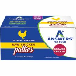Answers Frozen Dog Food Detail Patties Chicken - 4 lbs
