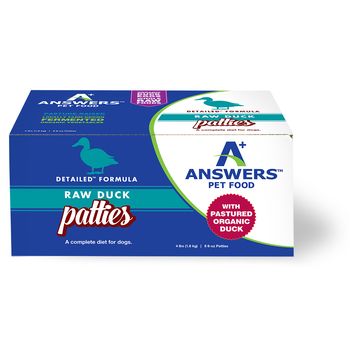 Answers Frozen Dog Food Detail Patties Duck - 4 lbs  