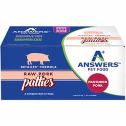 Answers Frozen Dog Food Detail Patties Pork - 4 lbs  