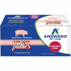 Answers Frozen Dog Food Detail Patties Pork - 4 lbs