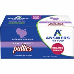 Answers Frozen Dog Food Detail Patties Turkey - 4 lbs  