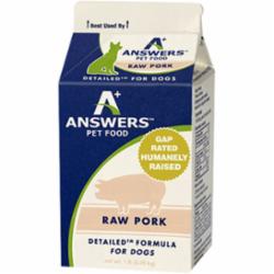 Answers Frozen Dog Food Detailed Pork -1 lb  