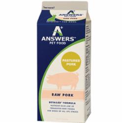 Answers Frozen Dog Food Detailed Pork - 4 lbs