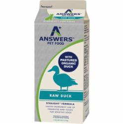 Answers Frozen Dog Food Straight Duck - 4 lbs  