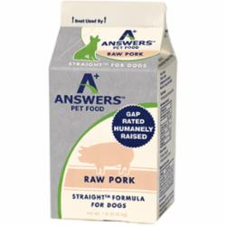 Answers Frozen Dog Food Straight Pork - 1 lb  