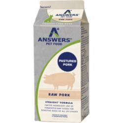 Answers Frozen Dog Food Straight Pork - 4 lbs  