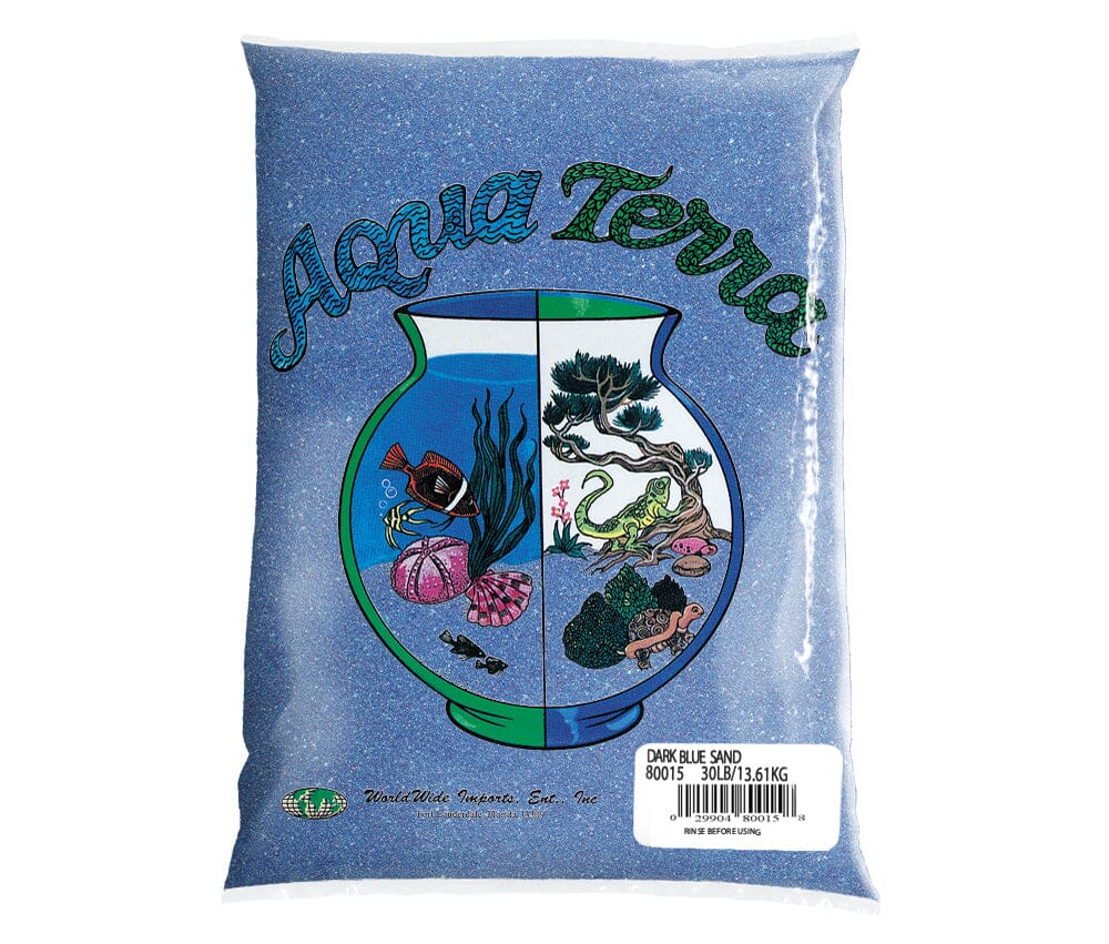 Aqua Terra Aquarium Sand Dark Blue - 5 lbs - 6 Count  