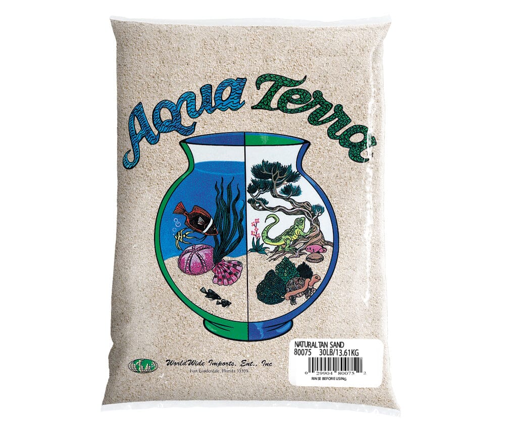 Aqua Terra Aquarium Sand Natural Tan - 5 lbs - 6 Count  