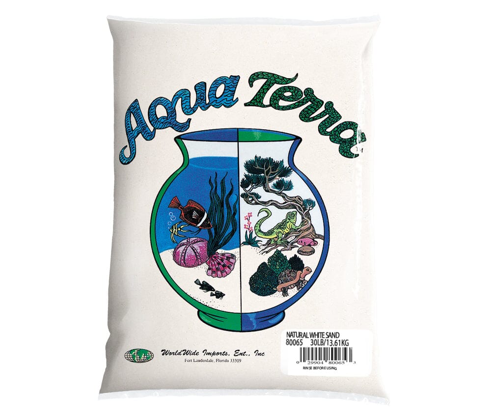 Aqua Terra Aquarium Sand Natural White - 5 lbs - 6 Count  