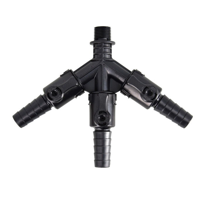 Aquascape Barbed 3-Way Valve with Individual Flow Controls - 1/2" MPT X 3/4"