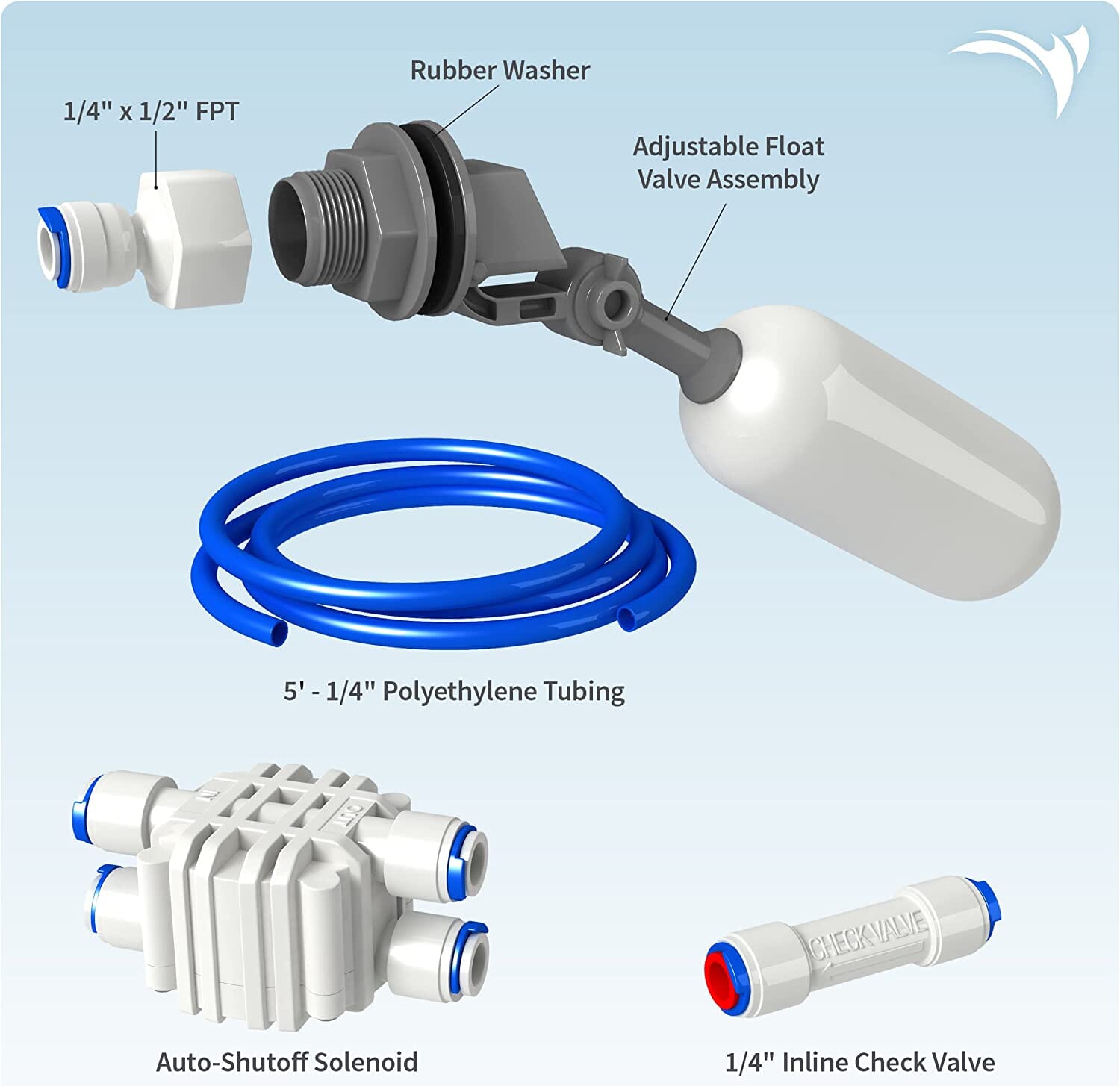Aquatic Life Float Valve Kit Aquarium Filter Parts - 1/4 In  