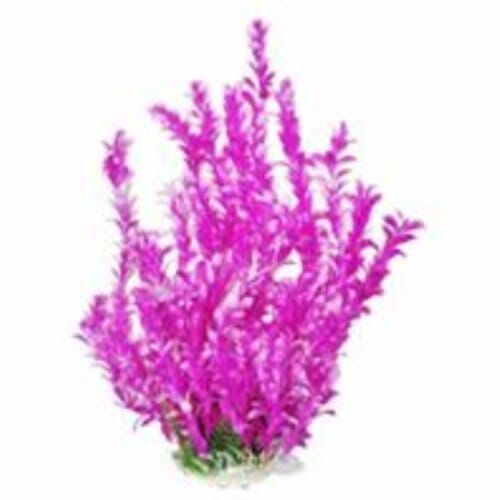 Aquatop Bacopa-Like Weighted Plastic Aquarium Plant - Pink/White - 20 In  