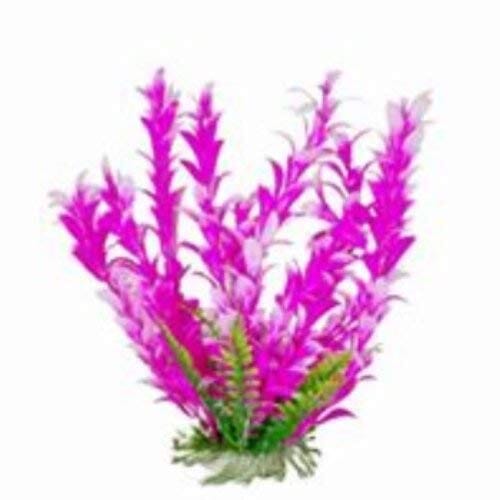 Aquatop Bacopa-Like Weighted Plastic Aquarium Plant - Pink/White - 9 In