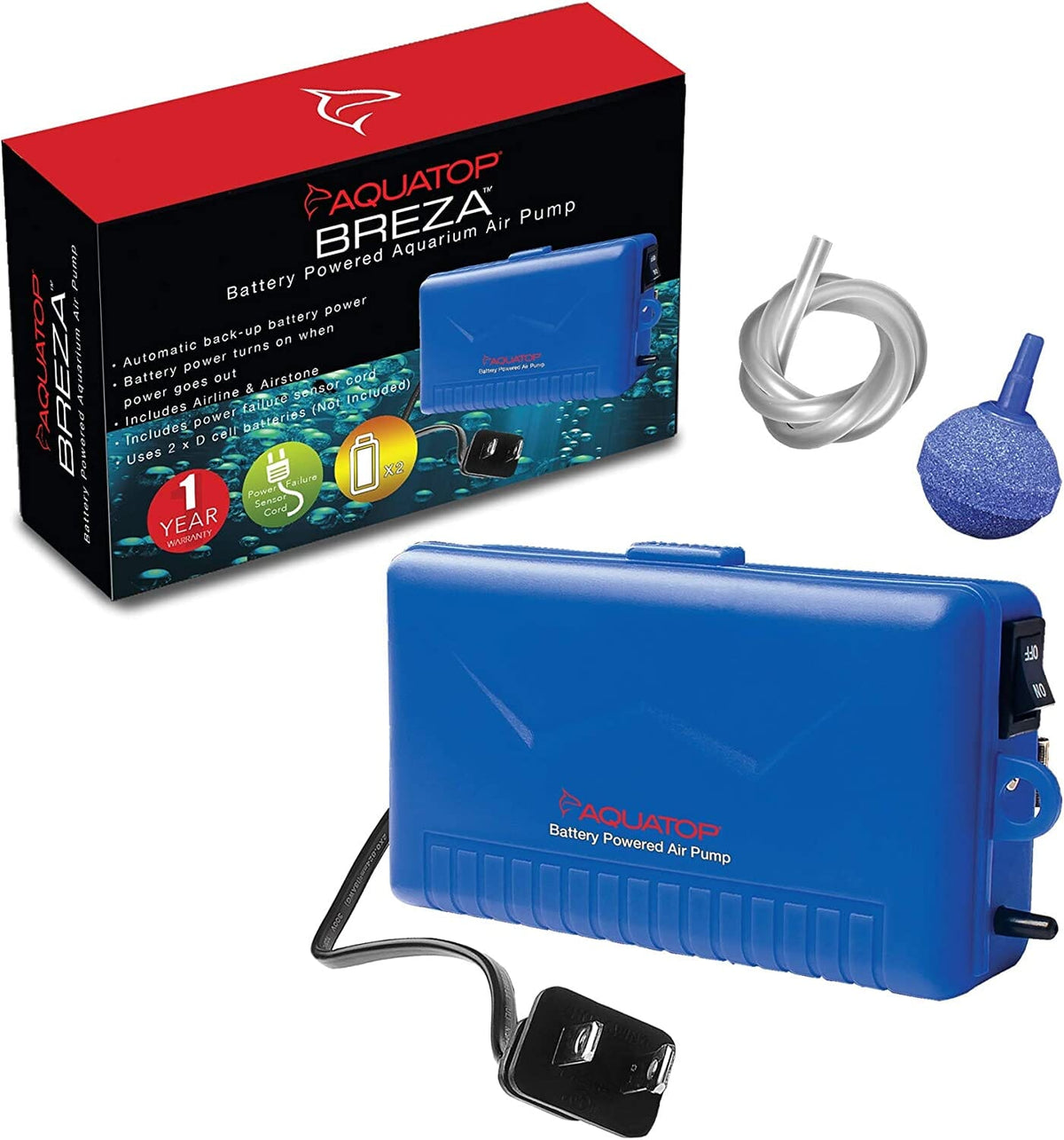 Aquatop Breza Battery Powered Aquarium Air Pump Blue Pet Life
