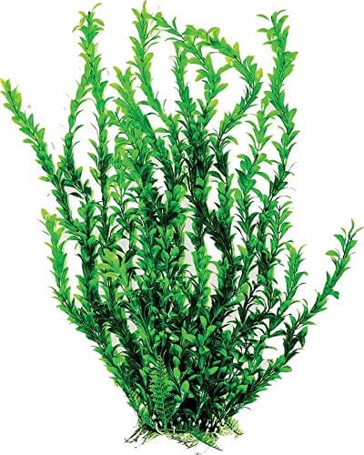 Aquatop Bushy Weighted Plastic Aquarium Plant - Green - 26 In  