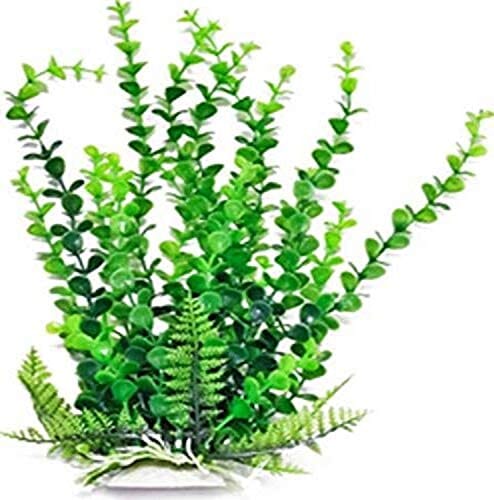 Aquatop Elodea-Like Weighted Plastic Aquarium Plant Decoration - Green - 16 In